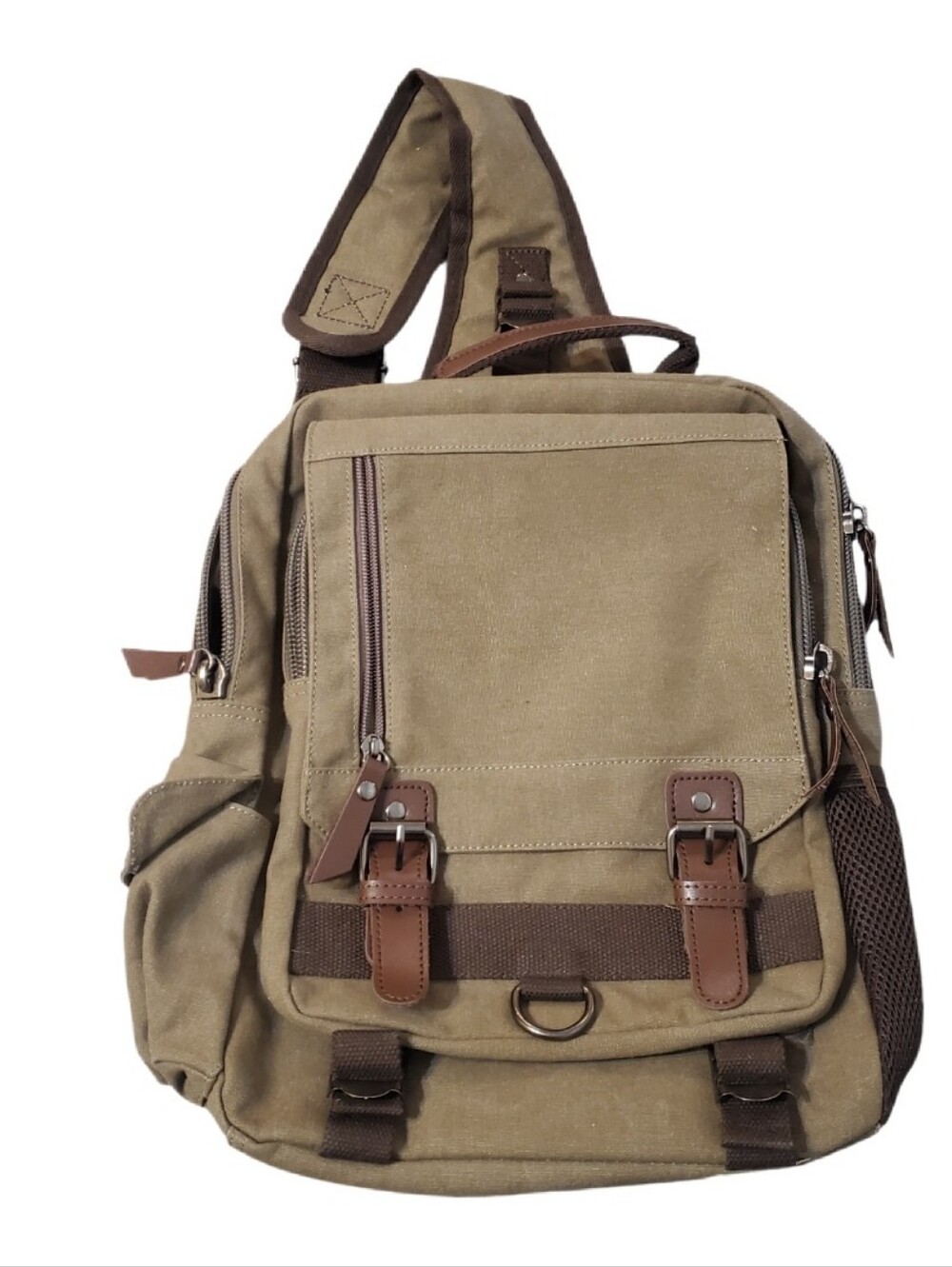 Canvas Travel Briwn Backpack Casual  Sling Bag Stylish Unisex School Backpack